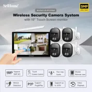 SriHome NVS010-IPC056 SriHome WIFI 4 x CAMERA Set Surveillance 5MP Wireless Security 2-Way Audio touch