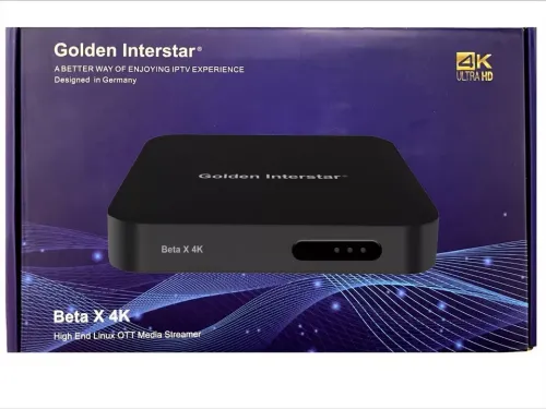 Beta X 4K IPTV-Box Linux UHD HDR Dual-WiFi HD USB IP-Receiver Golden Interstar