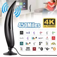 Best Portable TV Antenna Indoor Digital HD 1080P Freeview Aerial Ariel 25DB UK